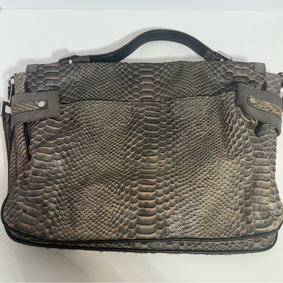 Juicy Couture 100% Goat Sheep Cow Suede Leather Snake Embossed Handbag **STAIN** - Picture 6 of 11